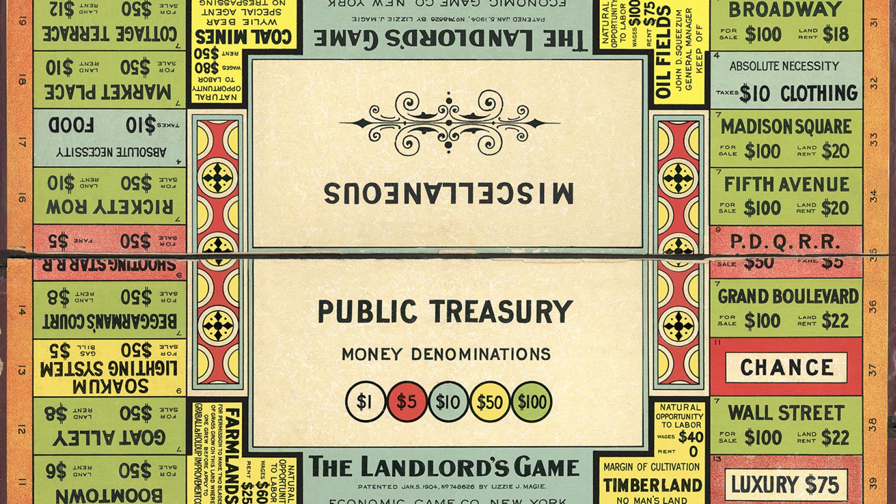 Lizzie Magie's The Landlord's Game was a teaching tool for anti-land ownership ideas. Image: Courtesy Tom Forsyth The Landlord's Game