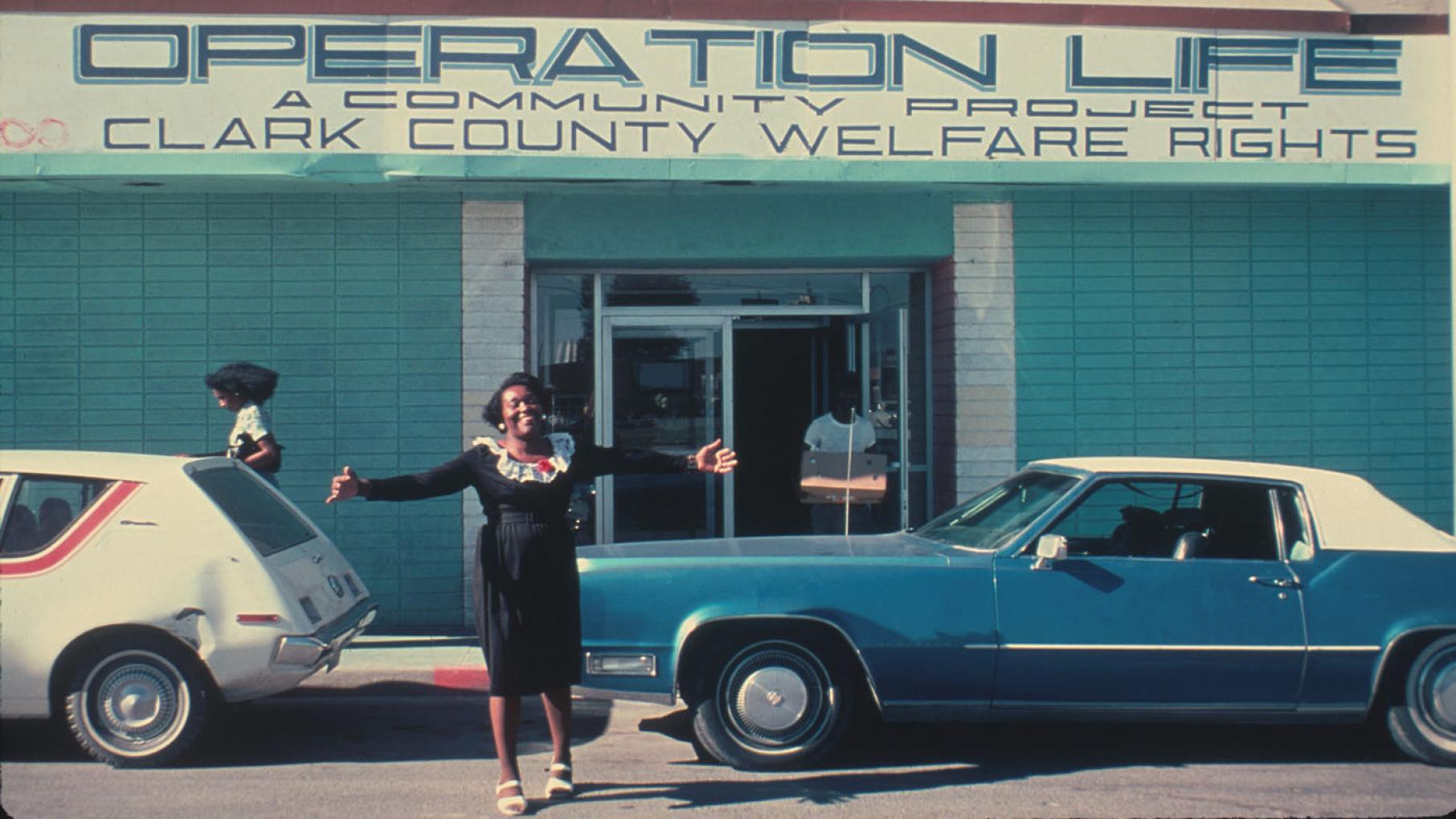 Activist Alversa Beals celebrating the opening of Operation Life’s medical clinic in West Las Vegas in 1972. She's featured in the upcoming Independent Lens story, "Storming Caesars Palace." Image: Courtesy of Ruby Duncan Alversa Beals celebrating the opening of Operation Life’s medical clinic in West Las Vegas in 1972. She's featured in the upcoming Independent Lens story, "Storming Caesars Palace."