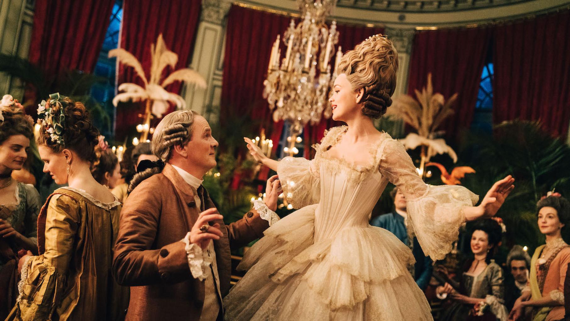Marie Antoinette is asserting herself at court with a ball and a favored candidate for prime minister. Photo: Caroline Dubois - Capa Drama / Banijay Studios France / Les Gens / Canal+ Choiseul dances with Marie Antoinette at a ball