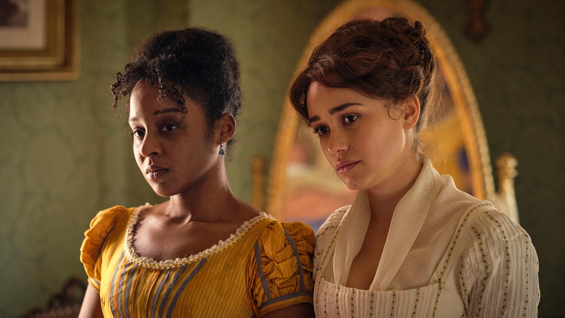 The paths Georgiana and Charlotte will take remain to be seen. Photo: Joss Barratt Georgiana and Charlotte in season 3 of Sanditon
