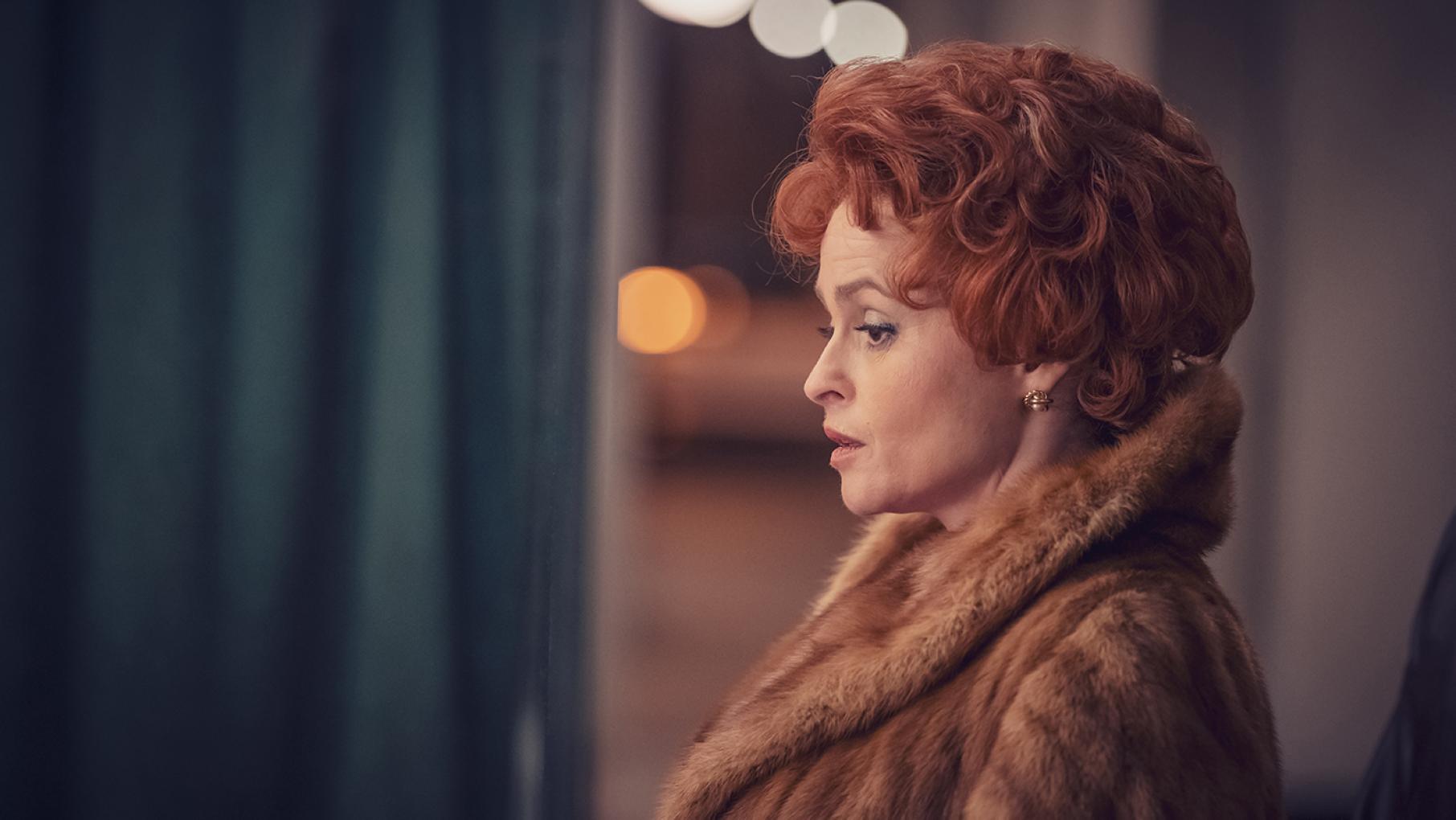 Nolly has been the star of a popular soap opera for years when she suddenly learns she is to be fired. Credit: Quay Street Productions and Masterpiece Nolly in a fur coat in profile