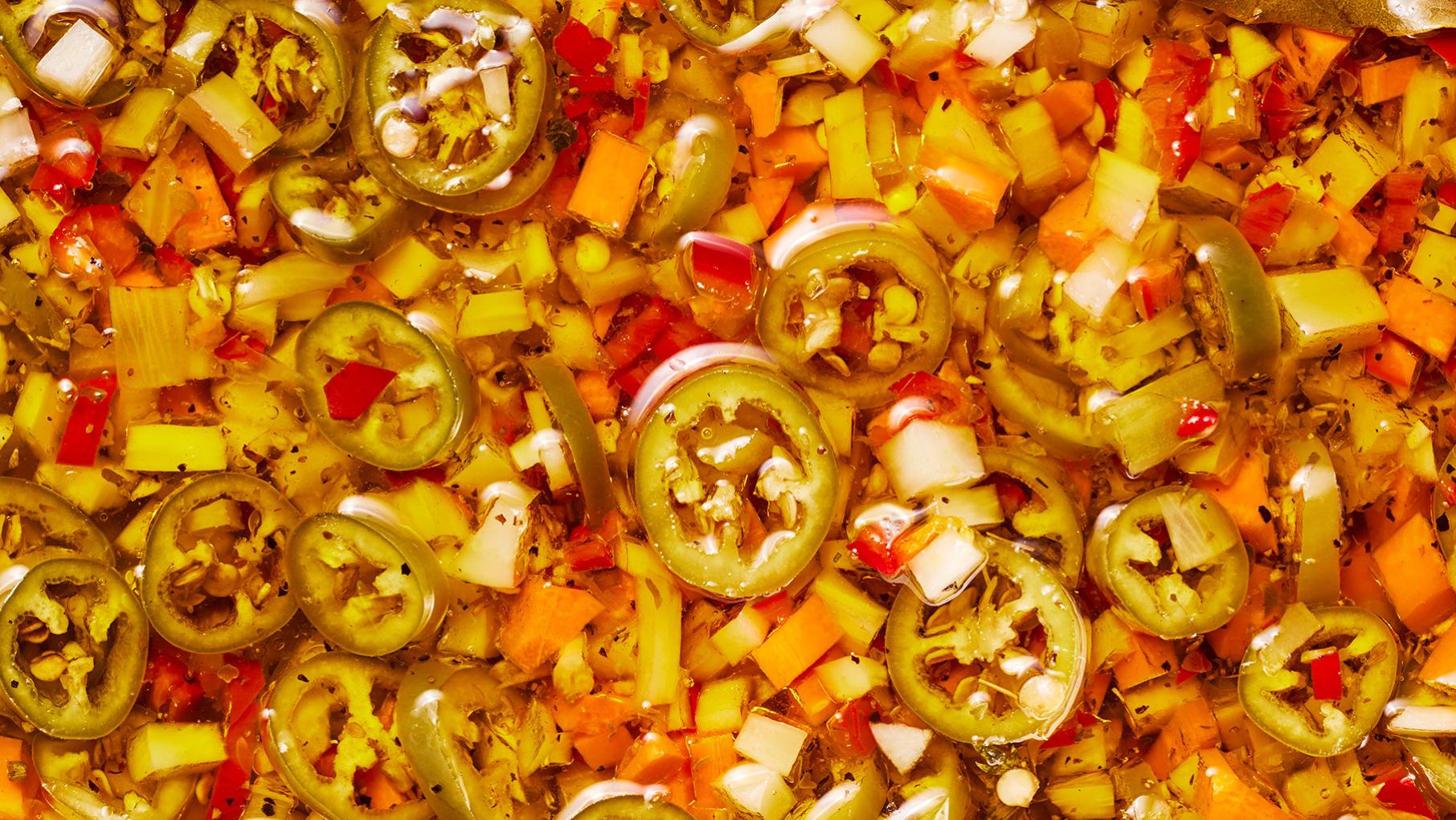 Pickled vegetables in giardiniera