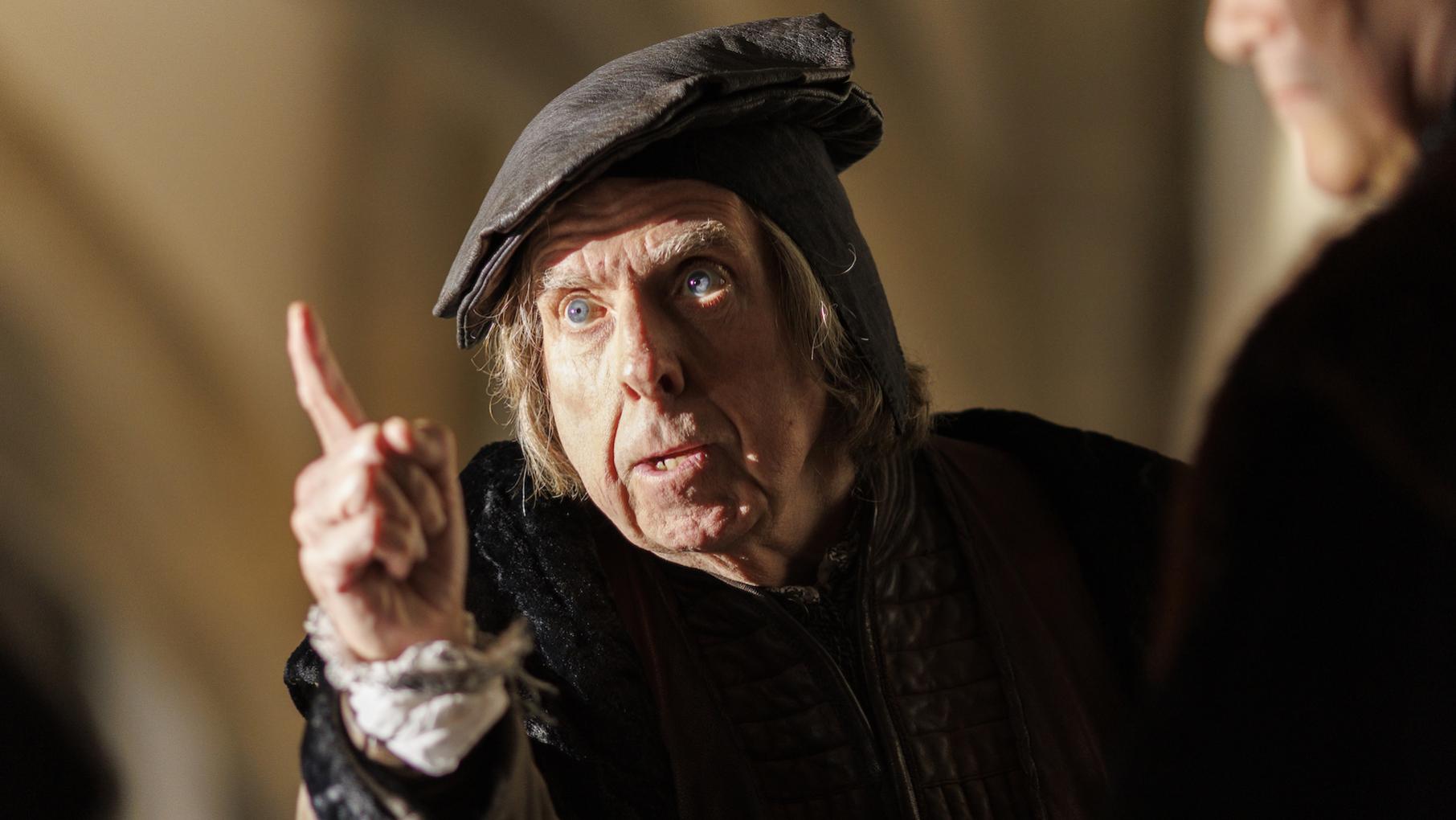 The Duke of Norfolk has become Cromwell's enemy and is scheming to take him down. Credit: Nick Briggs for Playground Television The Duke of Norfolk points a finger