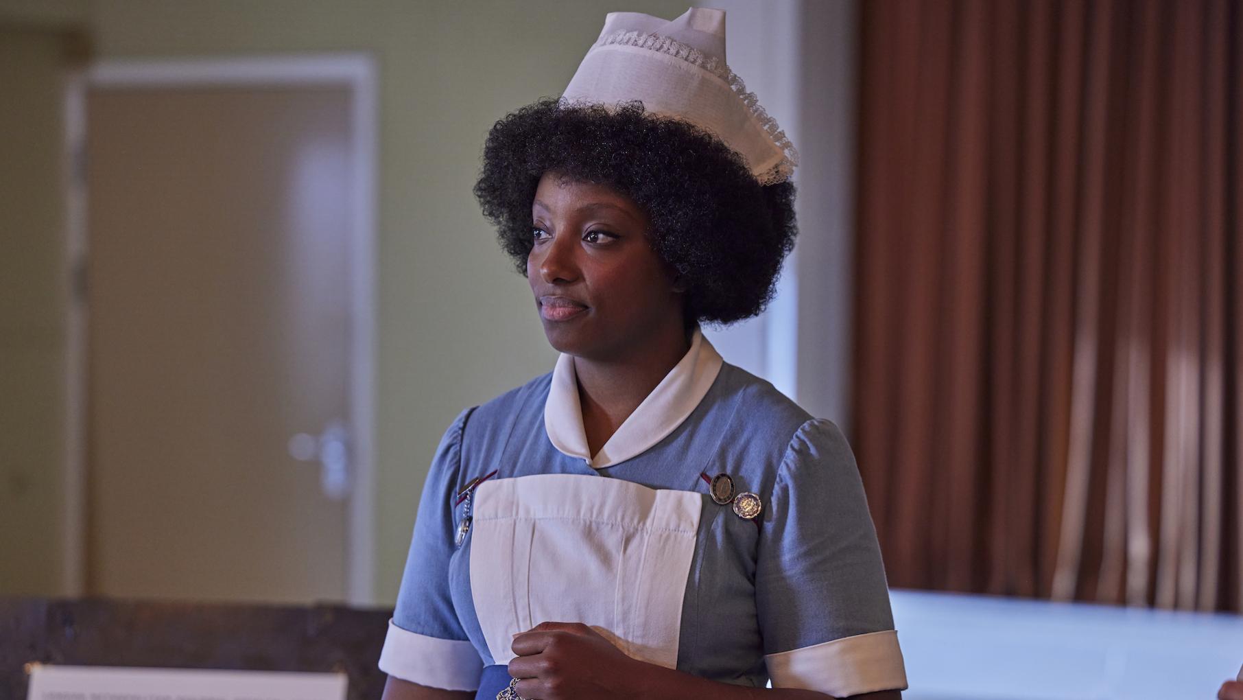 Joyce in her nurse's uniform
