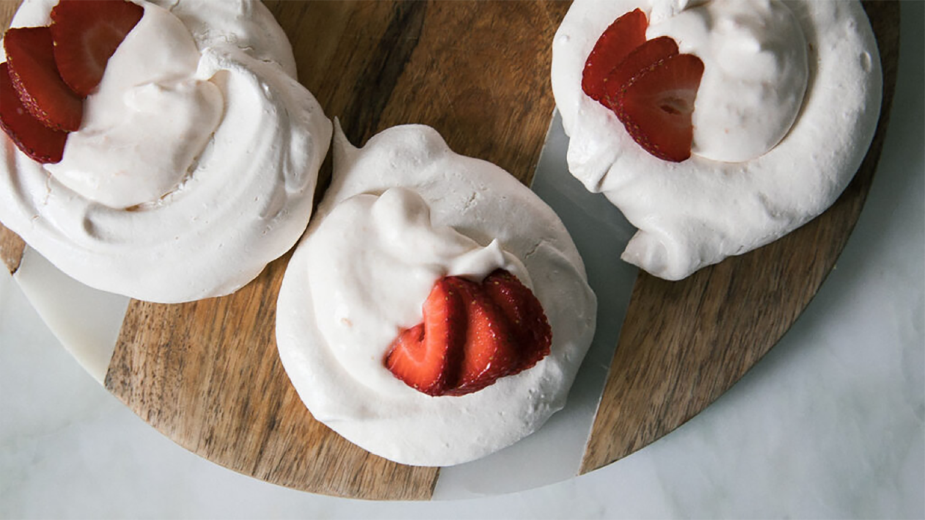 Credit: Adrianna Adarme of PBS' Fresh Tastes Mini pavlovas topped with strawberries