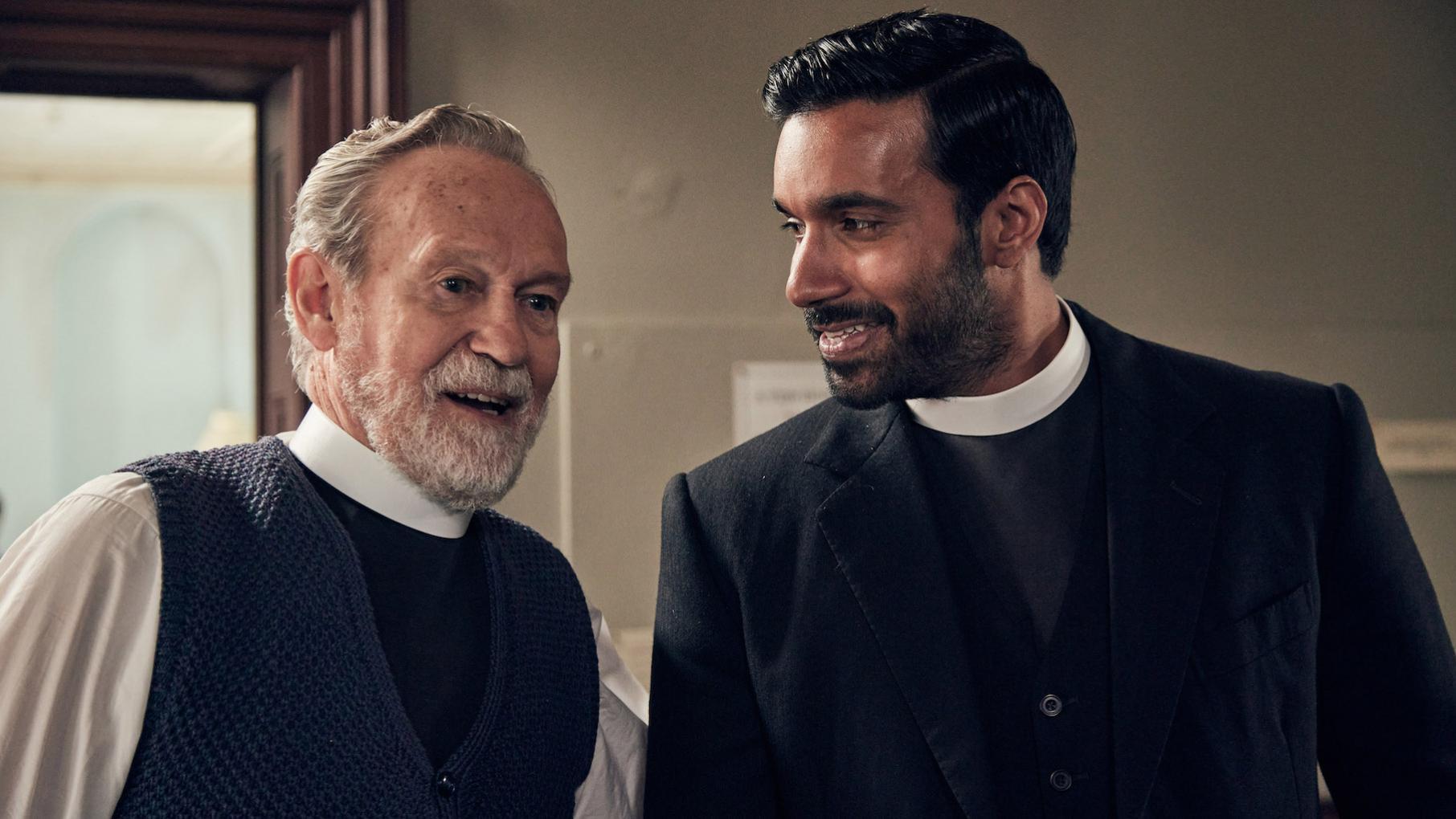 An old friend calls in Alphy for help when his orphanage is due to close. Credit: Kudos, ITV, and Masterpiece Stuart Potts and Alphy stand together