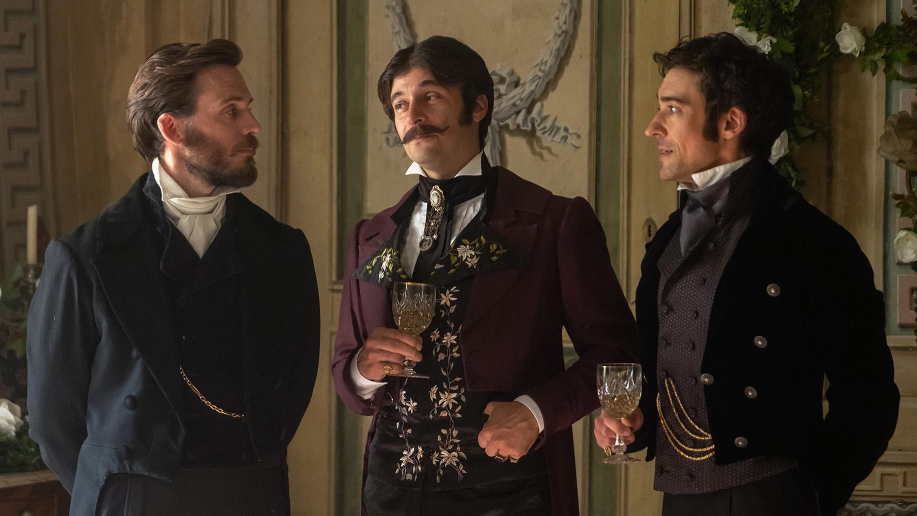 Edmond, Vampa, and Danglars stand together
