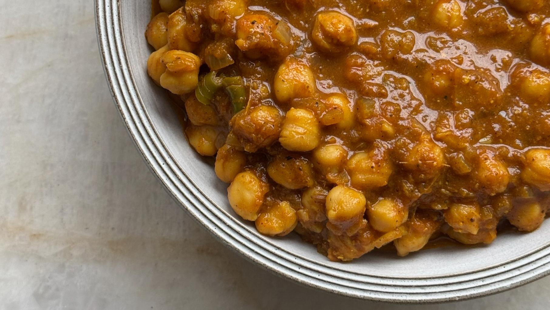 A bowl of chana masala