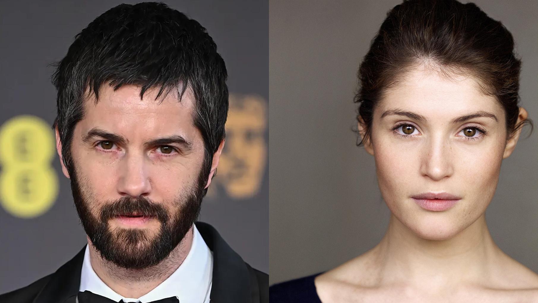 A headshot of Jim Sturgess with a beard next to a headshot of Gemma Arterton