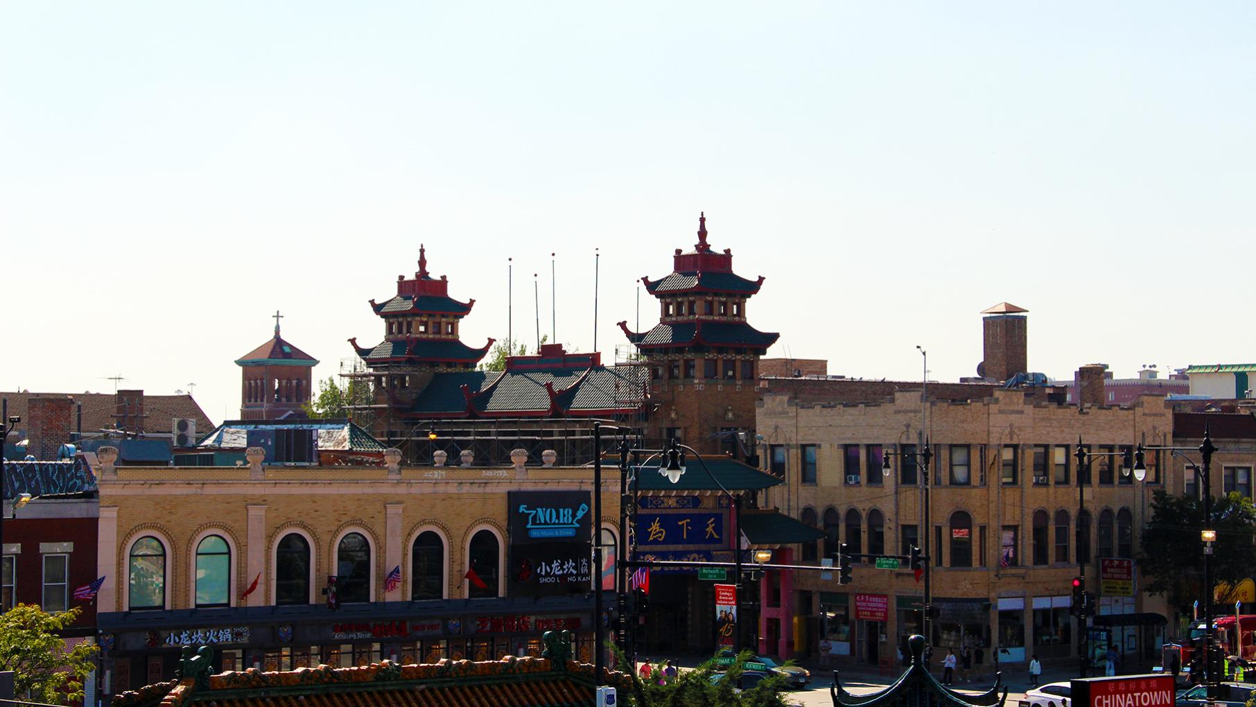 A view over Chicago's old Chinatown 