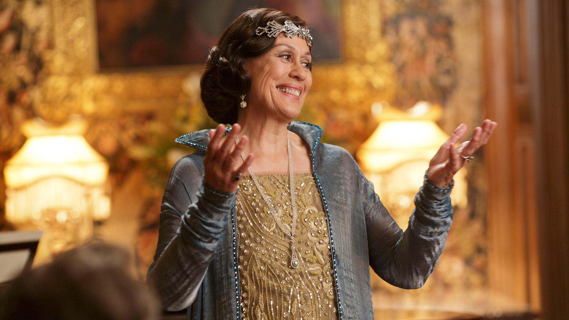 Kiri Te Kanawa smiles as Dame Nellie Melba in Downton Abbey
