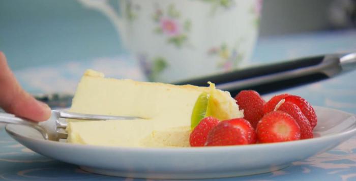 A slice of Paul Hollywood's Passion Fruit and Lime Charlotte Russe from 'The Great British Baking Show.' (PBS)