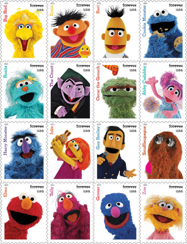 The United States Postal Service's Sesame Street stamps