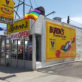The exterior of Byron's Hot Dogs
