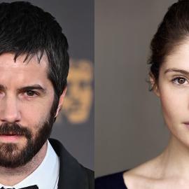 A headshot of Jim Sturgess with a beard next to a headshot of Gemma Arterton