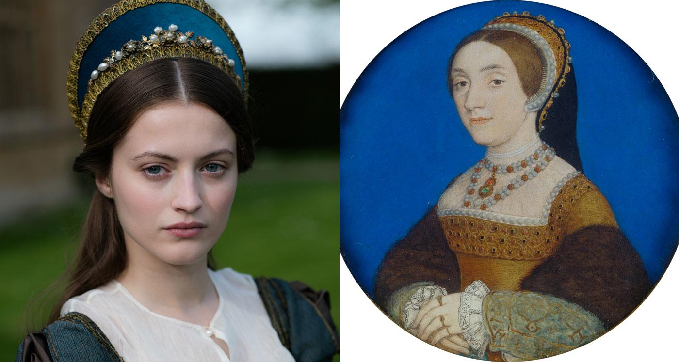Lauren McQueen as Catherine Howard. (Laurence Cendrowicz / © Wall to Wall South Ltd)