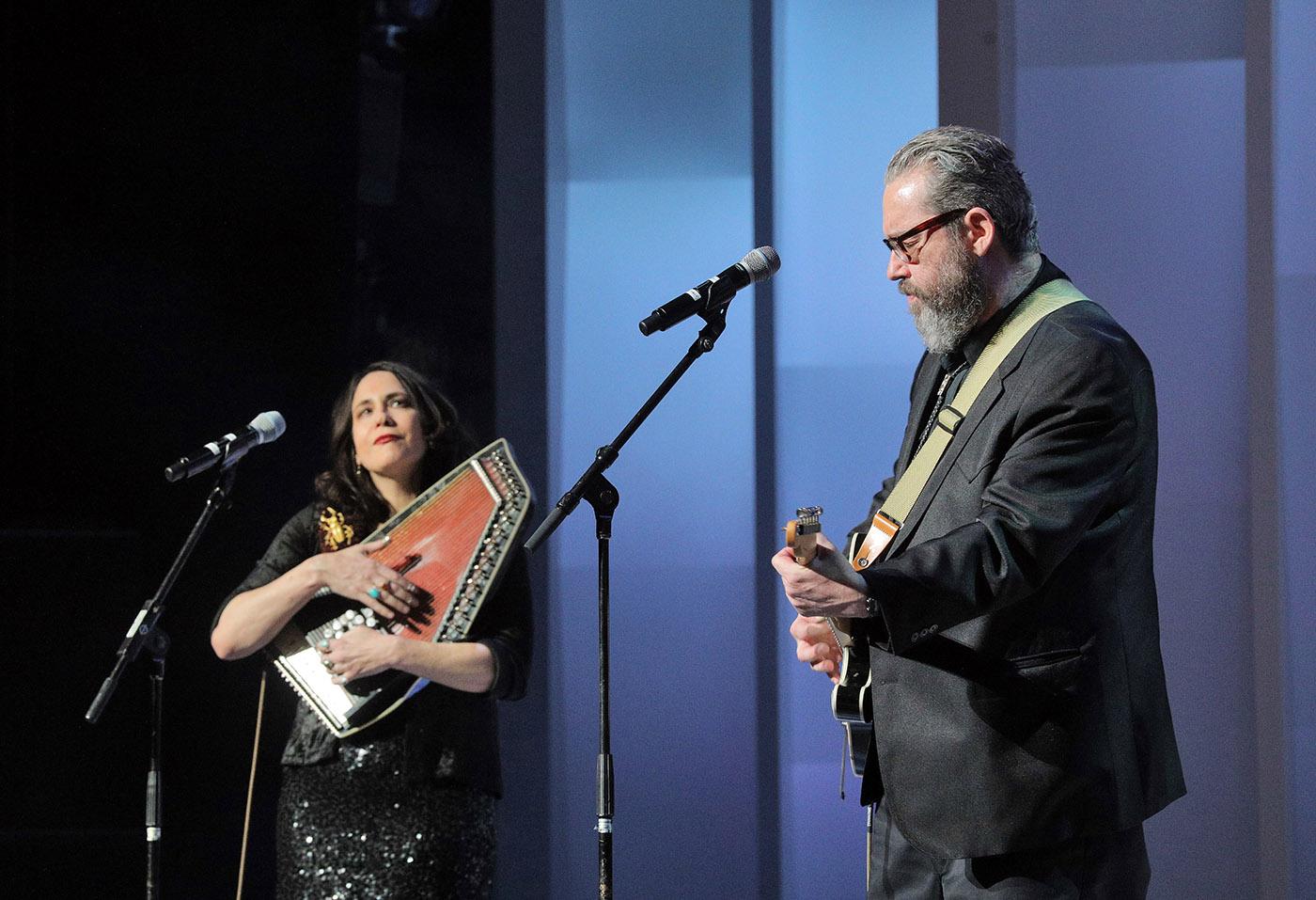 Rennie and Brett Sparks of The Handsome Family at Chicago Voices. (Cory Weaver, courtesy Lyric Opera of Chicago)