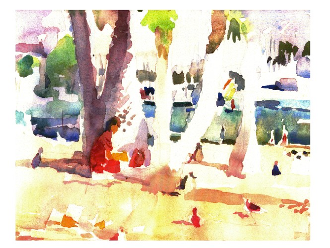 A watercolor by Milton Quon.
