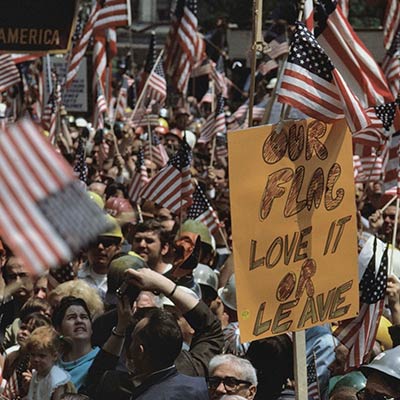 New Yorkers demonstrate in support of the Vietnam War, 1970. Photo: Burt Glinn/Magnum Photos